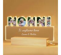 Bemaystar Regalo Nonni - Personalizzata Festa dei Nonni Idee Regalo, Regali Personalizzati con Foto, Natale Regali per Nonno Nonna