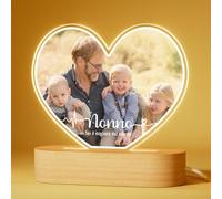 Bemaystar Regalo Personalizzato Festa dei Nonni - Idea Regalo per Nonno - Lampada Personalizzata con Foto e Testo - Cornice in Acrilico con Base LED Opzionale