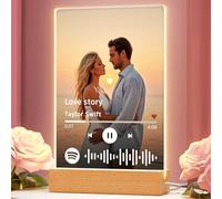 Bemaystar Targa Spotify Personalizzata Illuminata con Foto e Codice Canzone - Regalo Originale Compleanno, San Valentino, Anniversario, Natale per Coppie, Uomo, Donna, Fidanzato, Fidanzata, Amica