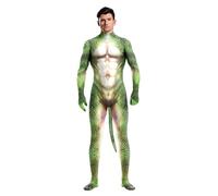 Bemeiren Costume da uomo con stampa a coda grande, in spandex, peloso, per cosplay, feste di Halloween, Coccodrillo, X-Large
