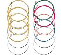 Bememo, 2 set di 6 corde per chitarra, di ricambio, in acciaio, per chitarra acustica (1 set giallo e 1 set multicolore)