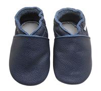 Bemesu scarpe striscianti per bambini primi passi pantofole in pelle pantofole per bambini realizzate in morbida pelle per ragazze e ragazzi leone grigio (L, EU 21-22)