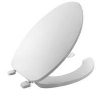 Bemis 175000 Economy - Sedile WC allungato con coperchio anteriore aperto, in plastica, colore: Bianco