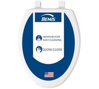 Bemis, 7300SLEC, sedile WC a chiusura lenta, cerniere facili da pulire, sedile in plastica resistente, allungato, bianco