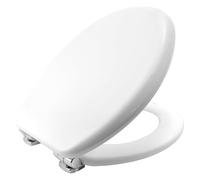 Bemis Vegas 4403CLT - Tavoletta WC Sta-Tite in legno modellato, con cerniere cromate Silentium, colore: bianco