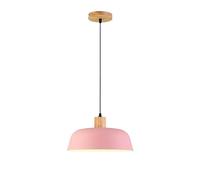 BEMITH Lampada A Sospensione in Metallo Colorato Lampadario Semplice in Legno Singolo APPARECCHIO di Illuminazione A SOFFITTO Terra Luminosa Lampada A Sospensione A Soffitto con Base Industriale E27