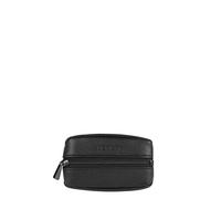 Bemon Portamonete da uomo in pelle Enzo, Porta Tessere Borsetta, formato chicco di caffè, 10 x 6,5 x 2 cm, Nero, Classico