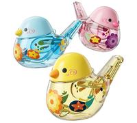 Bemonew 3 Pezzi Fischietto per Uccelli, Fischietto per Uccelli per Bambini, Simpatico Giocattolo Acquatico con Fiori con Cordino, Giocattolo Musicale Portatile Sicuro per i più Piccoli