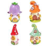 Bemonew Accessori per Giardini delle Fate 4 Pezzi Casette da Giardino delle Fate in Miniatura Decorazioni in Resina Colorata per Giardini da Interni mensole e tavoli da Esposizione