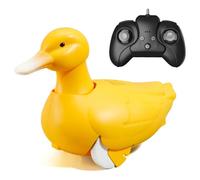 Bemonew Anatra RC, Suoni Divertenti Anatra Giocattolo da Bagno Giocattolo Anfibio con Telecomando Sterzo 2.4G per Vasca da Bagno con Stagno da Spiaggia, 9x4x6 Pollici, Giallo
