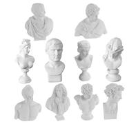 Bemonew Confezione da 10 statuette busto mini figurine di statue greche per studi artistici sculture romane in resina dettagliate per decorazioni da scrivania di riferimento per il disegno