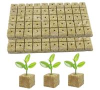 Bemonew Cubetti per piantare lana di roccia, confezione da 100 pezzi, versatili baccelli idroponici e semi, spugne per coltivazione di pomodori, erbe, orchidee e microgreens