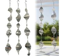 Bemonew Dispositivi spaventapasseri 9pcs per Esterni dispositivi spaventapasseri in Acciaio Inox con riflessione 3D per Balcone Giardino Stagno Decorazione con Campanello a