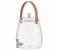 Bemonew Distributore di bevande con rubinetto Dispenser di bevande con rubinetto, Frigorifero portatile Acqua con Maniglia e Coperchio Trasparente Bocca Larga Contenitore per Acqua per la Casa, 5.3L