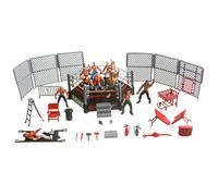 Bemonew Figure di Wrestling Action Figures Giocattoli di Wrestling, Divertente Anello di plastica con Azione realistica e Accessori Giocattoli di per Bambini, Adulti