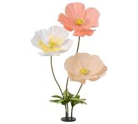 Bemonew Fiori giganti per decorazioni con supporto, papaveri artificiali per giardino, hotel, ufficio, oggetti di scena fotografici, matrimoni, gallerie d'arte, 170 cm