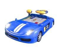 Bemonew Giocattolo simulatore di Guida, Volante Elettrico con Suono e Luce, apprendimento educativo di Guida per Ragazzi e Ragazze, Senza Batteria, Blu