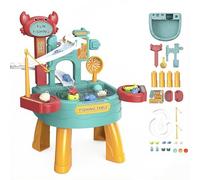 Bemonew Lavandino da Gioco con Acqua Corrente, tavoli d'Acqua da 34 Pezzi per Giochi all'aperto per Bambini, Giocattolo da Cucina Finto per Pesca elettrica - Verde
