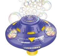 Bemonew Macchina per bolle per bambini Ufo Bubble Machine, automatica con luci, ventilatore rotante per evitare ostacoli per bambini - viola