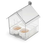 Bemonew No Mess Mangiatoia per uccelli per gabbia 3 in 1 Mangiatoia per uccelli trasparente, nessun disordine e bagno con design estraibile, facile da pulire, per parrocchetti pappagalli giardino