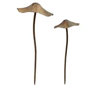 Bemonew Pali decorativi da giardino decorativi, 2 pezzi, funghi in metallo, decorazione da giardino per piante, ferro rustico per vasi, sentieri, patio