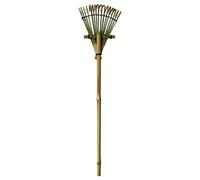 Bemonew Rastrello in bambù, Mini rastrello da Giardino a 16 Denti - Rastrelli Piccoli per aiuole da Giardino, Cura delle Foglie e del Terreno, 5, 12x19, 69 Pollici