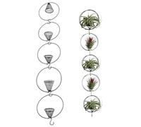 Bemonew Set di 5 supporti per piante ad aria, con anello a molla, con ganci a S, vaso in acciaio al carbonio, per interni ed esterni