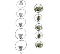 Bemonew Set di 5 supporti per piante da doccia, anello a molla da appendere con ganci a S, vaso in acciaio al carbonio, per interni ed esterni