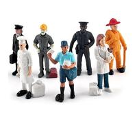 Bemonew Set di 7 statuette in miniatura per casa delle bambole realistiche e dipinte a mano personaggi da fattoria in PVC.