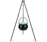 Bemonew Streghe Calderone Decorazione di Halloween Con Striscia Led Verde & Cotone PP, Calderone Halloween con Treppiede | Nero, 78 cm H, 20 cm Dia