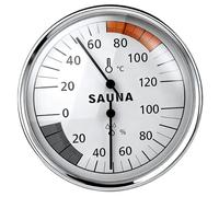 Bemonew Termometro per Sauna Termometro e igrometro per Sauna Monitor di Temperatura e umidità con quadrante 2 in 1 con Telaio in Alluminio Facile da Leggere per casa