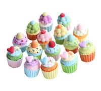 Bemonew Trinkets - 15 mini ciondoli in resina a forma di cibo, per casa delle bambole, cupcake, piccoli ornamenti colorati da appendere, per albero di Natale, feste e decorazioni per la casa