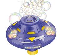 Bemonew Ufo Bubble Machine, macchina automatica per bolle con luci, ventilatore rotante per evitare ostacoli per bambini - viola