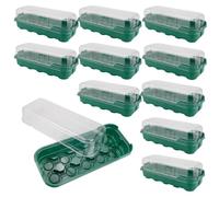 Bemonew Vassoi per semi, confezione da 10 vassoi per semi con coperchi, starter a 10 celle, kit per la propagazione delle piante in plastica robusta per la propagazione delle piante per fiori
