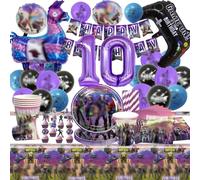 Bemoseng Palloncini Fortnit Compleanno 10 Anni, Decorazione Compleanno Dei Videogiochi, Set di Articoli er Feste per Videogioch, Decorazione Compleanno de Videogiochi, Palloncini Toppers Cupcake