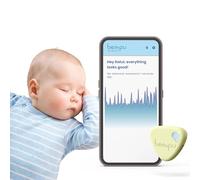 Bempu Bellybutton - Baby monitor intelligente per un sonno più sicuro con vibrazioni delicate, notifiche tramite app, facile da agganciare, portatile, materiali di grado medico e design non