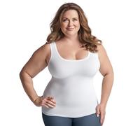 BeMyco Set 2 Canottiere Donna Cotone Elasticizzato - Taglie Forti Curvy, Spalla Larga, Intimo Donna, Canotta Elegante, Made in Italy (IT, Testo, 5XL, Plus, Regular, Bianco)