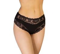 BeMyco Set 6 Pezzi Mutande Vita Alta Donna in Pizzo - Culotte Cotone Donna comode e Traspiranti - Slip Eleganti e Resistenti, Made in Italy (IT, Testo, XXL, Regular, Regular, Nero)