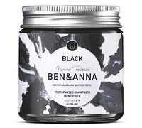 Ben & Anna Black - Dentifricio naturale senza fluoruro in vetro - carbone attivo sbiancante, vegano, sapore di menta naturale, denti bianchi, confezione da 1