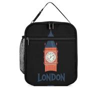 Ben Ben London, borsa termica per il pranzo con stampa e manico staccabile, per viaggi, lavoro, picnic