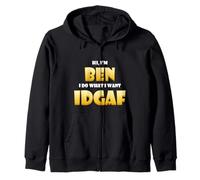 Ben Costume IDGAF Cute Personalized First Name Benjamin Bens Felpa con Cappuccio