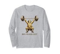 Ben Frank-Lift Divertente Benjamin Franklin Pesi Gioco di Parole Maglia a Manica