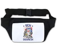 Ben Franklin Ben Dranking Funny USA Flag Logo Marsupio Bianco