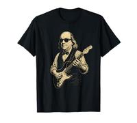 Ben Franklin Suonare la Chitarra Divertente 4 luglio Retro Vintage Maglietta