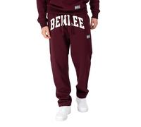 BENLEE Pantaloni da Jogging da Uomo, vestibilità Normale, Atkins, Oxblood/White, M