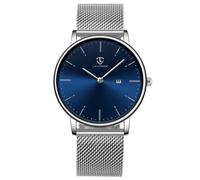 BEN NEVIS Orologio da polso unisex, ultra sottile, semplice, casual, alla moda, analogico, al quarzo, con datario, impermeabile, per uomo e donna, 14-argento-blu, Moderno