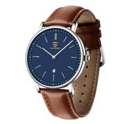 BEN NEVIS Orologio da uomo, minimalista, alla moda, semplice, analogico, datario, con cinturino in pelle, 05-M8S-BrowmnBlue