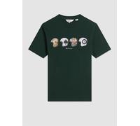 Ben Sherman (0074538IL) Maglietta Con Caschi Da Uomo Verde Scuro, 2XL A 5XL