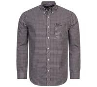 BEN SHERMAN a Quadretti Uomo Lunghe Casual Camicia Rosso Nero Bianco Nuovo