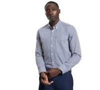 Ben Sherman Camicia casual da uomo a maniche corte a quadretti con bottoni, Blu scuro., M